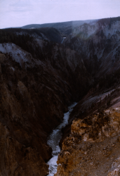 The river from the top of the waterfall, viewed facing down