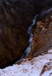 The river from the top of the waterfall, viewed facing down